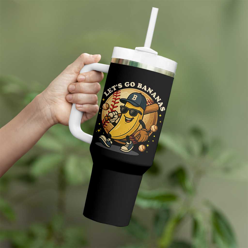 Funny Banana Baseball Tumbler With Handle Sports Humor Banana Baseball