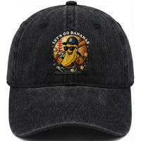 Funny Banana Baseball Washed Cotton Baseball Cap Sports Humor Banana Baseball