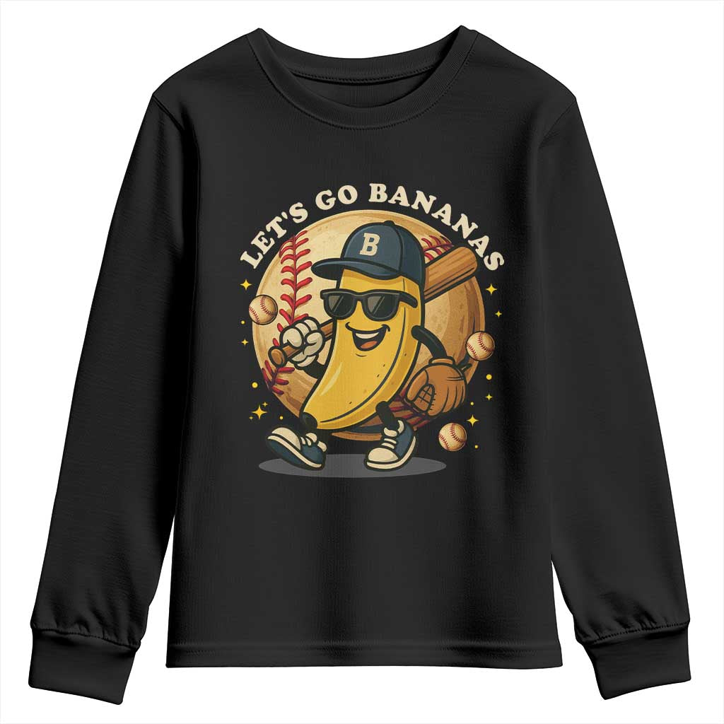 Funny Banana Baseball Youth Sweatshirt Sports Humor Banana Baseball - Wonder Print Shop