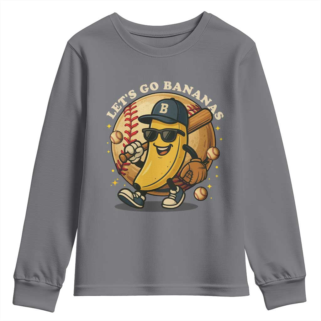 Funny Banana Baseball Youth Sweatshirt Sports Humor Banana Baseball - Wonder Print Shop