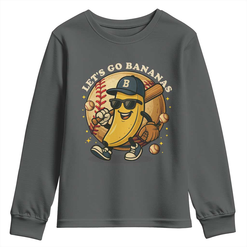 Funny Banana Baseball Youth Sweatshirt Sports Humor Banana Baseball - Wonder Print Shop
