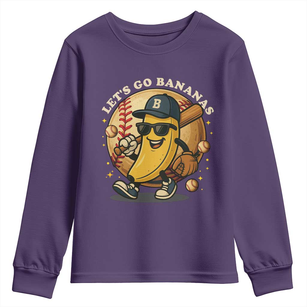 Funny Banana Baseball Youth Sweatshirt Sports Humor Banana Baseball - Wonder Print Shop