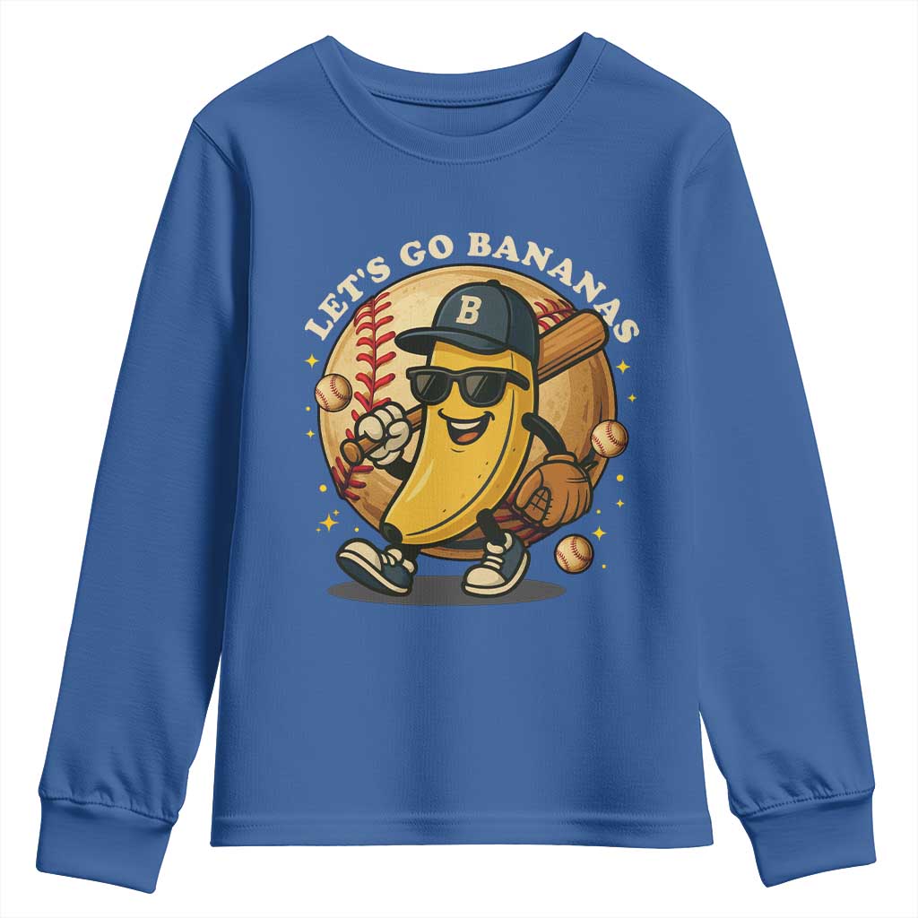 Funny Banana Baseball Youth Sweatshirt Sports Humor Banana Baseball - Wonder Print Shop