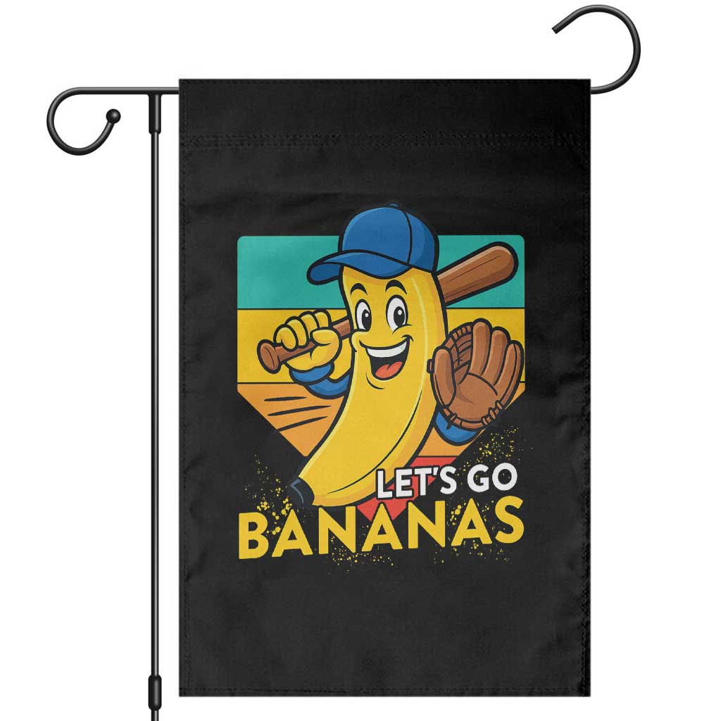 Lets Go Bananas Garden Flag Funny Banana Baseball Fruit Sports Gift - Wonder Print Shop