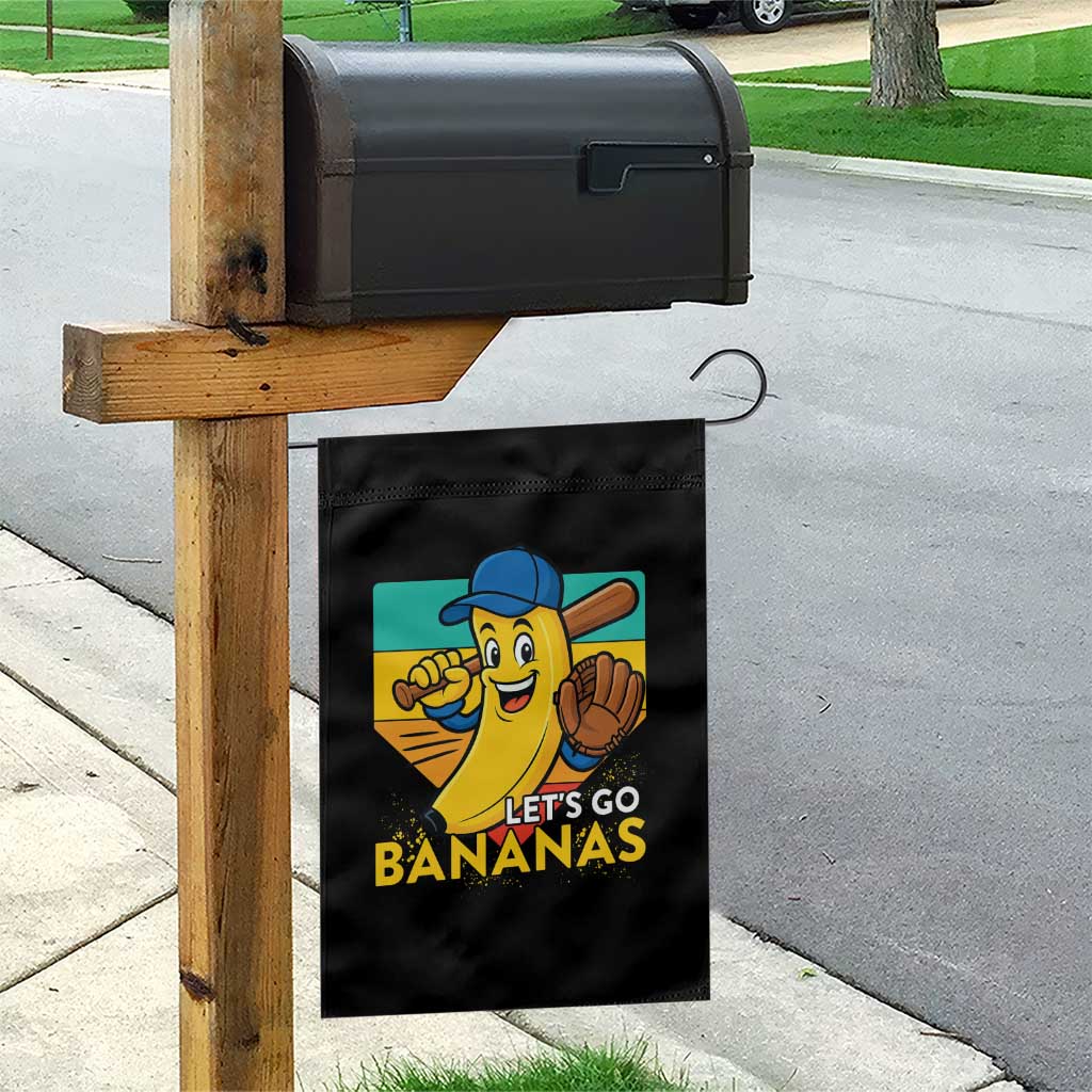 Lets Go Bananas Garden Flag Funny Banana Baseball Fruit Sports Gift - Wonder Print Shop