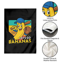 Lets Go Bananas Garden Flag Funny Banana Baseball Fruit Sports Gift - Wonder Print Shop