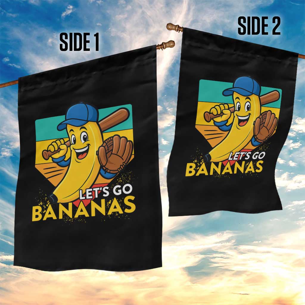 Lets Go Bananas Garden Flag Funny Banana Baseball Fruit Sports Gift - Wonder Print Shop