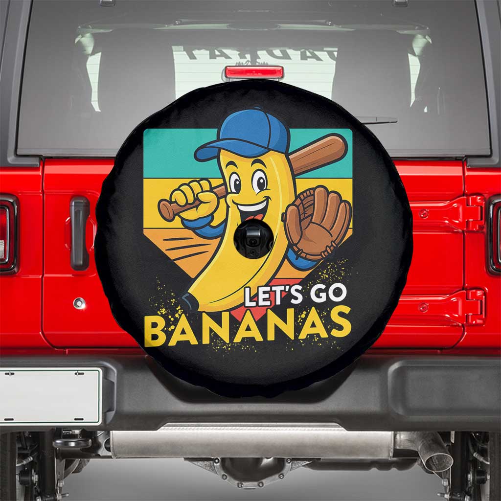 Lets Go Bananas Spare Tire Cover Funny Banana Baseball Fruit Sports Gift - Wonder Print Shop