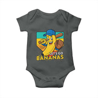 Lets Go Bananas Baby Onesie Funny Banana Baseball Fruit Sports Gift - Wonder Print Shop