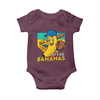 Lets Go Bananas Baby Onesie Funny Banana Baseball Fruit Sports Gift - Wonder Print Shop