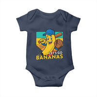 Lets Go Bananas Baby Onesie Funny Banana Baseball Fruit Sports Gift - Wonder Print Shop