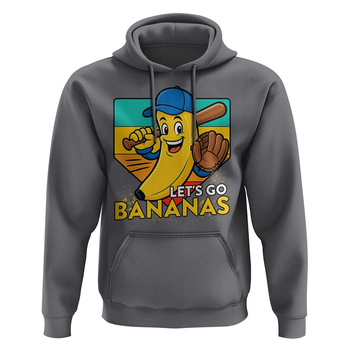 Lets Go Bananas Hoodie Funny Banana Baseball Fruit Sports Gift - Wonder Print Shop