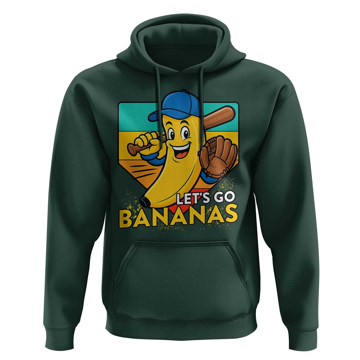 Lets Go Bananas Hoodie Funny Banana Baseball Fruit Sports Gift - Wonder Print Shop