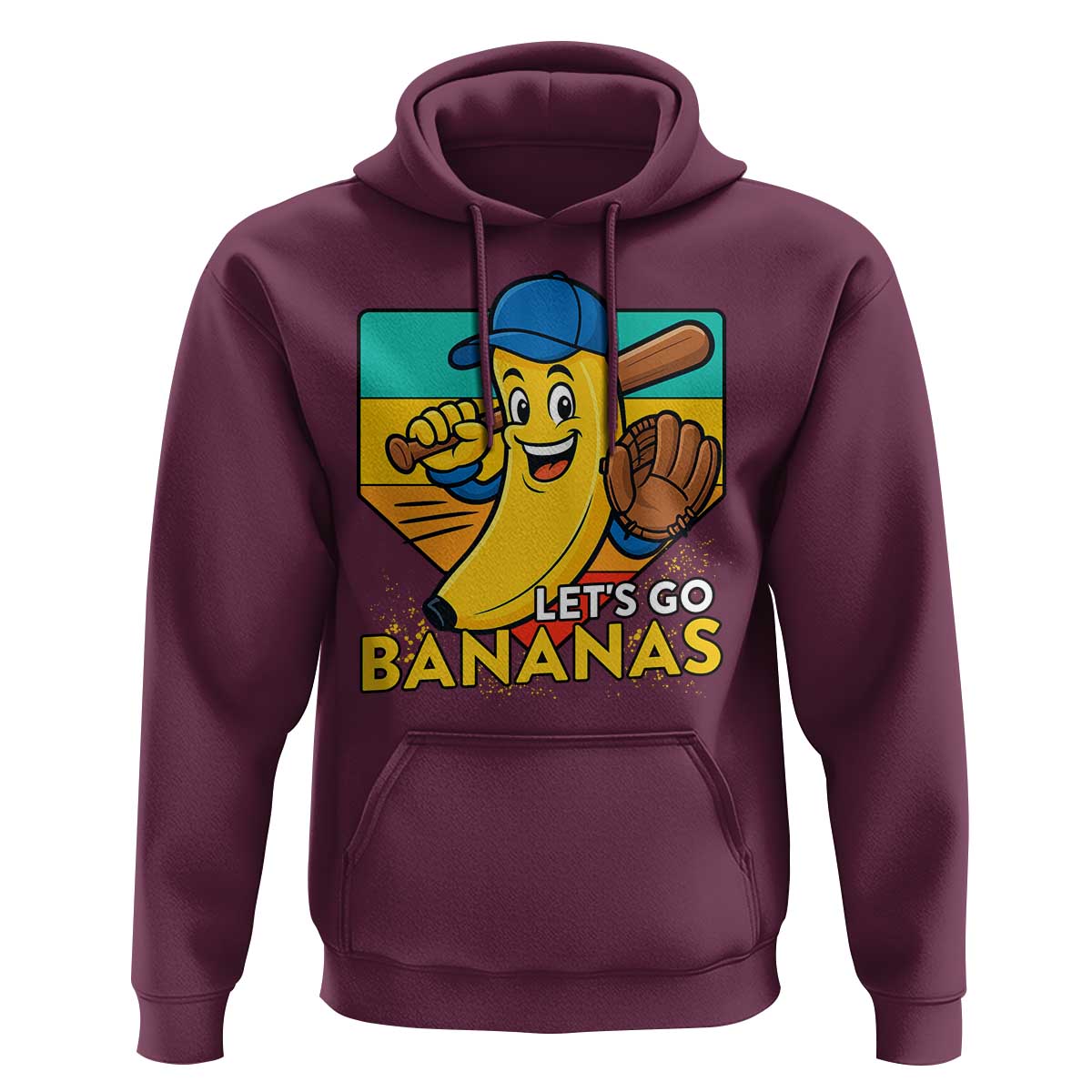 Lets Go Bananas Hoodie Funny Banana Baseball Fruit Sports Gift - Wonder Print Shop