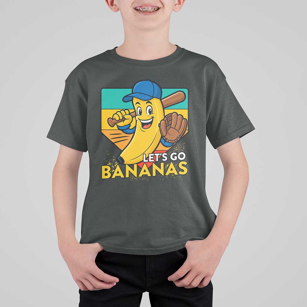 Lets Go Bananas T Shirt For Kid Funny Banana Baseball Fruit Sports Gift - Wonder Print Shop