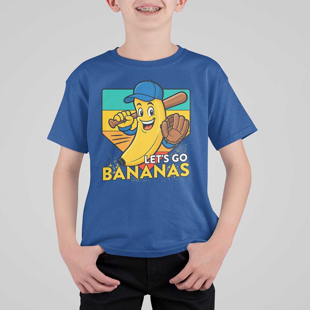 Lets Go Bananas T Shirt For Kid Funny Banana Baseball Fruit Sports Gift - Wonder Print Shop