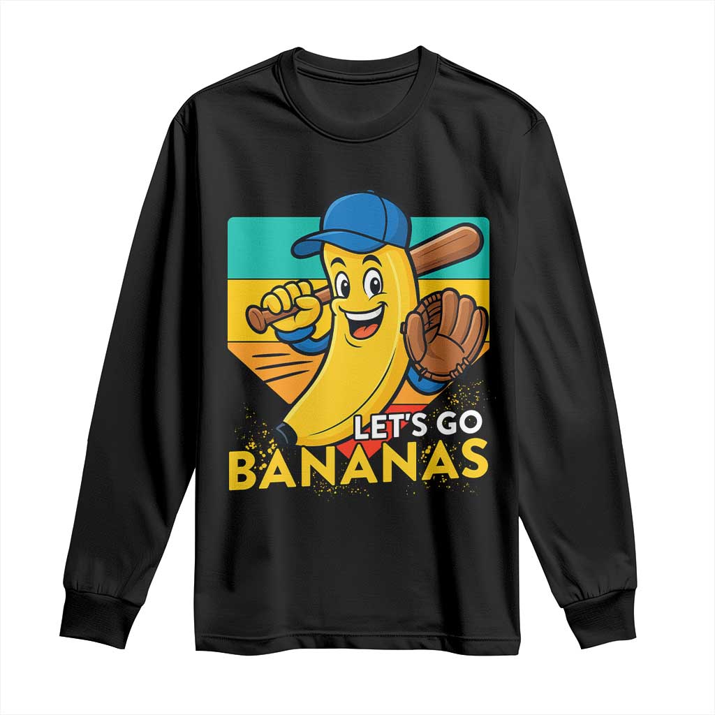 Lets Go Bananas Long Sleeve Shirt Funny Banana Baseball Fruit Sports Gift - Wonder Print Shop