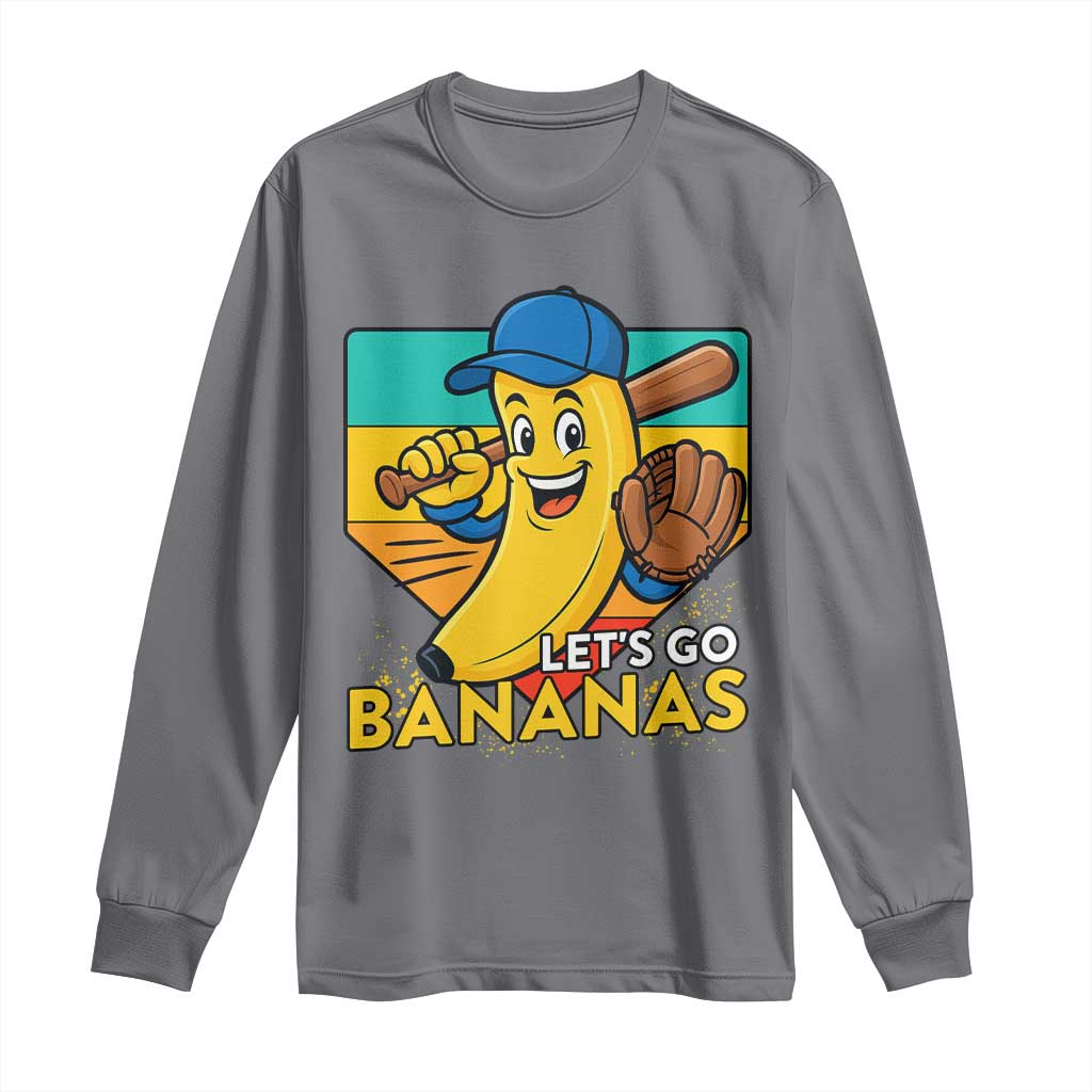 Lets Go Bananas Long Sleeve Shirt Funny Banana Baseball Fruit Sports Gift - Wonder Print Shop