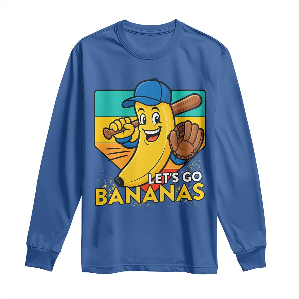 Lets Go Bananas Long Sleeve Shirt Funny Banana Baseball Fruit Sports Gift - Wonder Print Shop