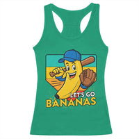 Lets Go Bananas Racerback Tank Top Funny Banana Baseball Fruit Sports Gift - Wonder Print Shop