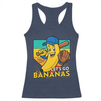 Lets Go Bananas Racerback Tank Top Funny Banana Baseball Fruit Sports Gift - Wonder Print Shop