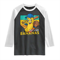 Lets Go Bananas Raglan Shirt Funny Banana Baseball Fruit Sports Gift - Wonder Print Shop