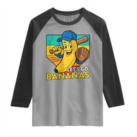 Lets Go Bananas Raglan Shirt Funny Banana Baseball Fruit Sports Gift - Wonder Print Shop