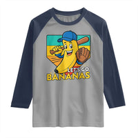 Lets Go Bananas Raglan Shirt Funny Banana Baseball Fruit Sports Gift - Wonder Print Shop
