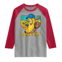 Lets Go Bananas Raglan Shirt Funny Banana Baseball Fruit Sports Gift - Wonder Print Shop
