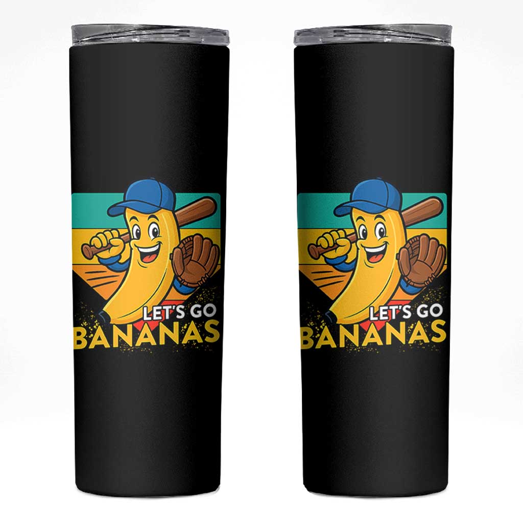Lets Go Bananas Skinny Tumbler Funny Banana Baseball Fruit Sports Gift