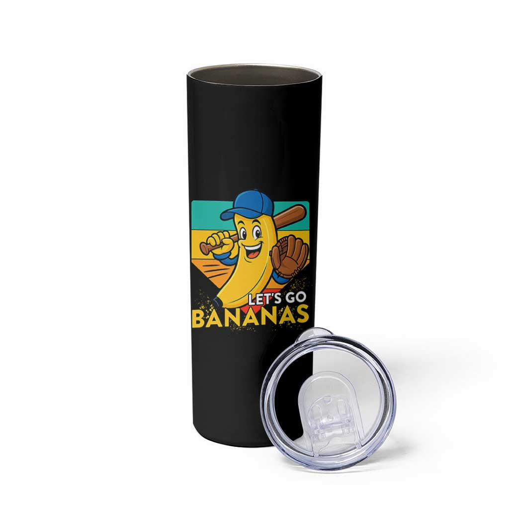 Lets Go Bananas Skinny Tumbler Funny Banana Baseball Fruit Sports Gift