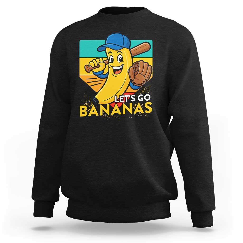 Lets Go Bananas Sweatshirt Funny Banana Baseball Fruit Sports Gift - Wonder Print Shop