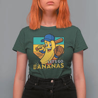 Lets Go Bananas T Shirt For Women Funny Banana Baseball Fruit Sports Gift - Wonder Print Shop