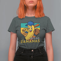 Lets Go Bananas T Shirt For Women Funny Banana Baseball Fruit Sports Gift - Wonder Print Shop