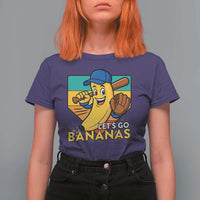 Lets Go Bananas T Shirt For Women Funny Banana Baseball Fruit Sports Gift - Wonder Print Shop