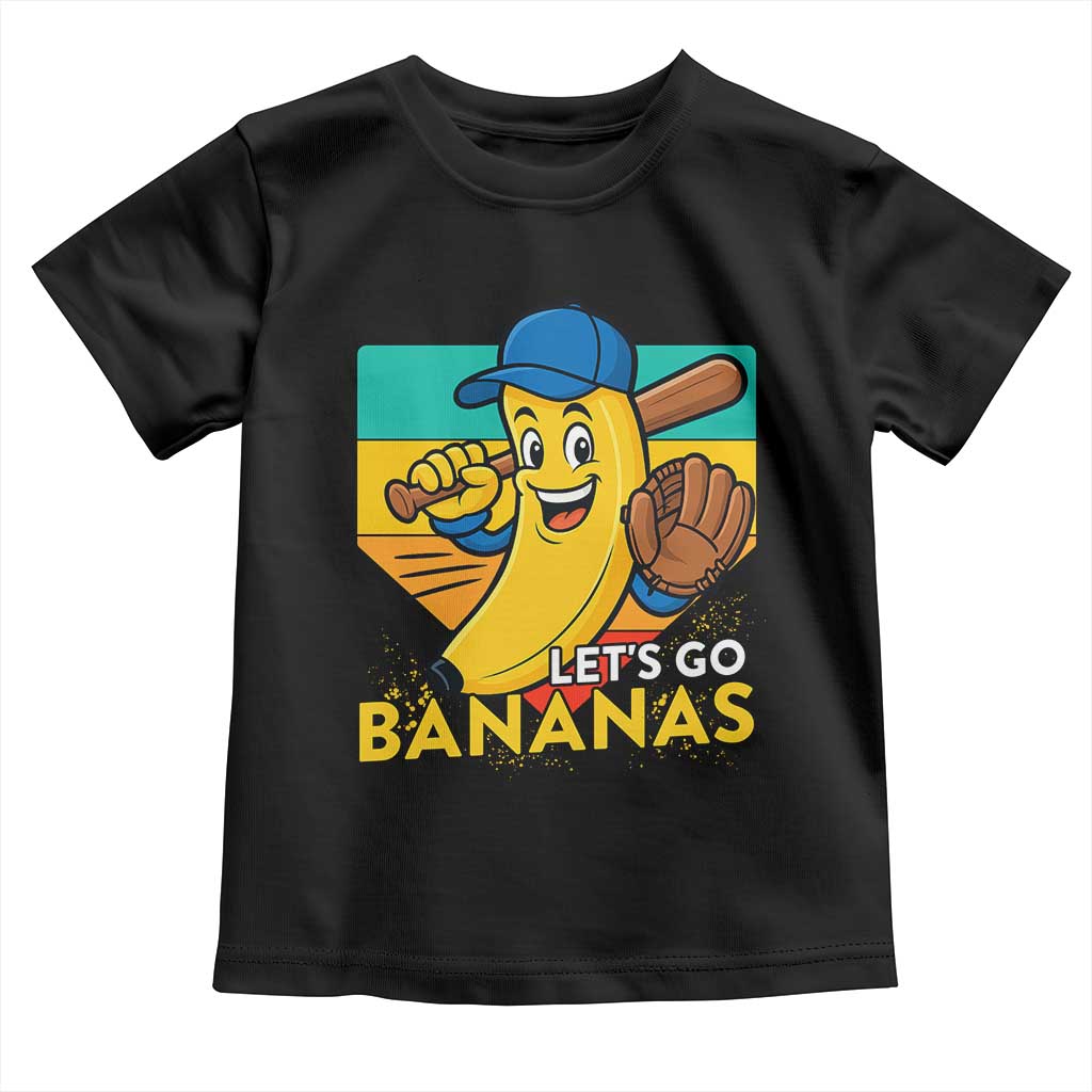 Lets Go Bananas Toddler T Shirt Funny Banana Baseball Fruit Sports Gift - Wonder Print Shop