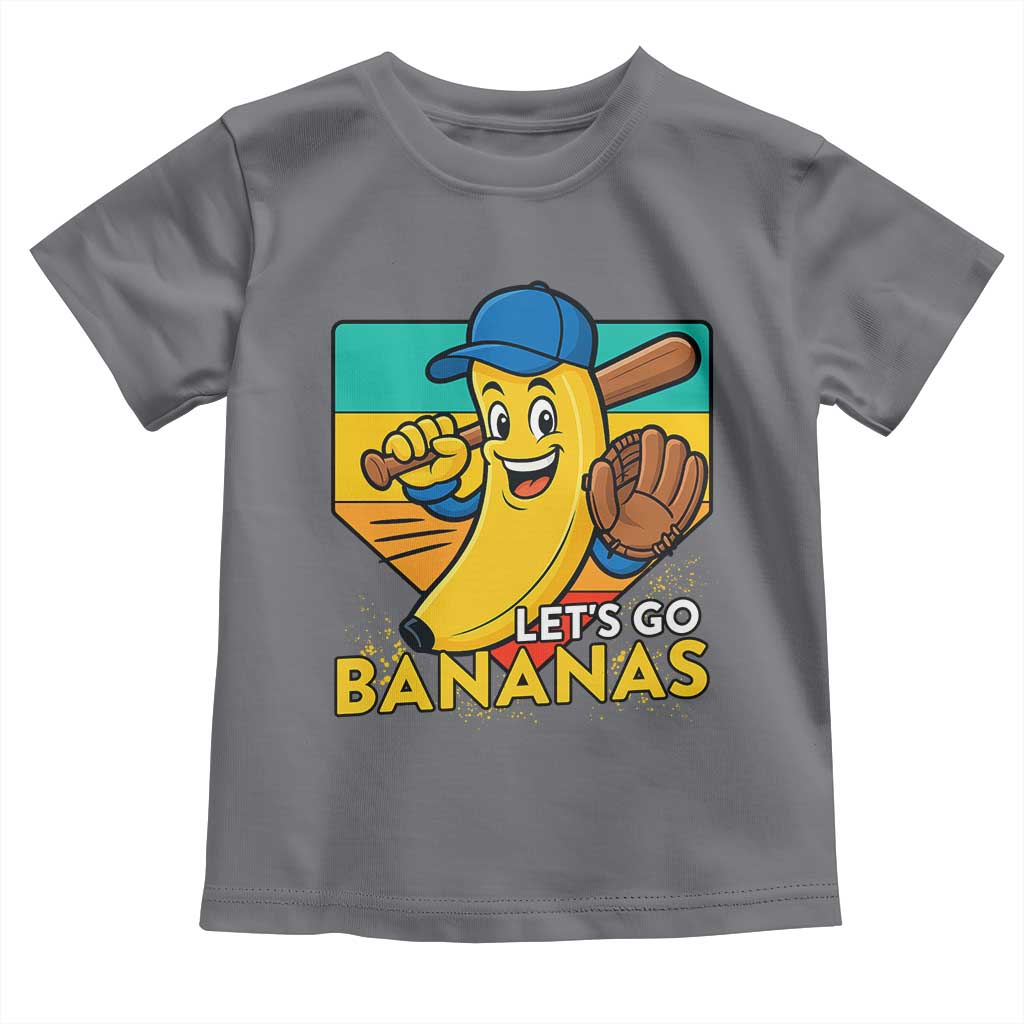 Lets Go Bananas Toddler T Shirt Funny Banana Baseball Fruit Sports Gift - Wonder Print Shop