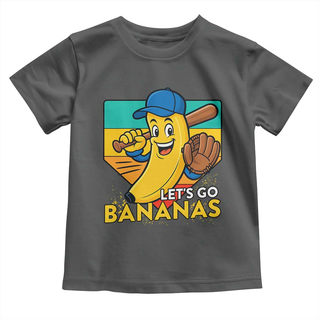 Lets Go Bananas Toddler T Shirt Funny Banana Baseball Fruit Sports Gift - Wonder Print Shop