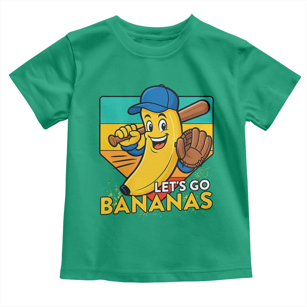 Lets Go Bananas Toddler T Shirt Funny Banana Baseball Fruit Sports Gift - Wonder Print Shop