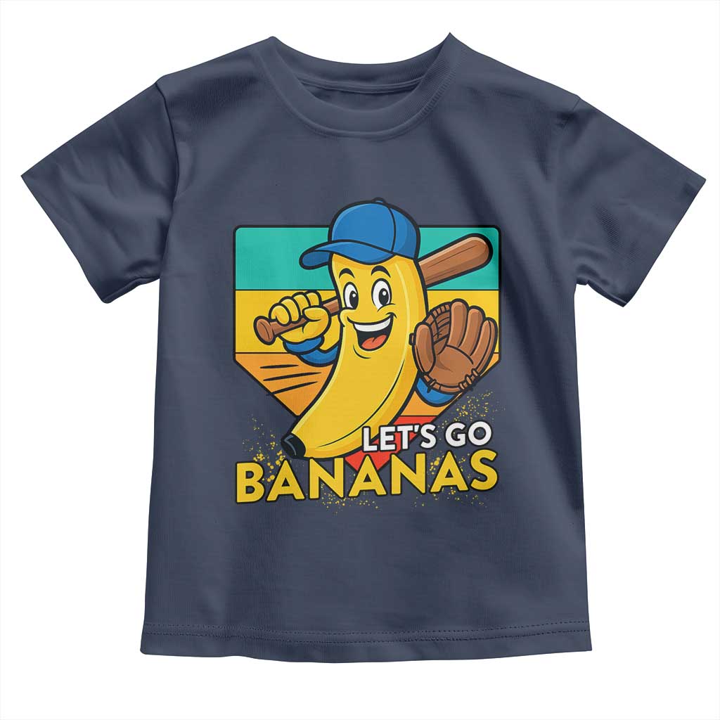Lets Go Bananas Toddler T Shirt Funny Banana Baseball Fruit Sports Gift - Wonder Print Shop
