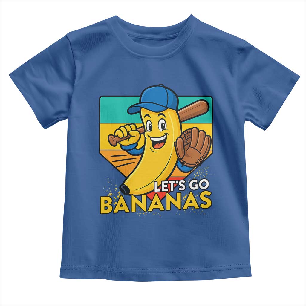 Lets Go Bananas Toddler T Shirt Funny Banana Baseball Fruit Sports Gift - Wonder Print Shop