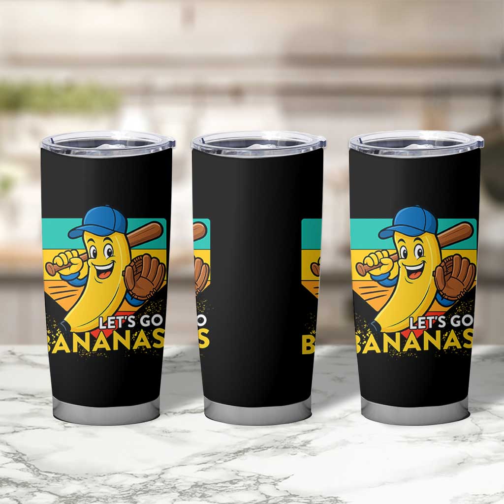 Lets Go Bananas Tumbler Cup Funny Banana Baseball Fruit Sports Gift