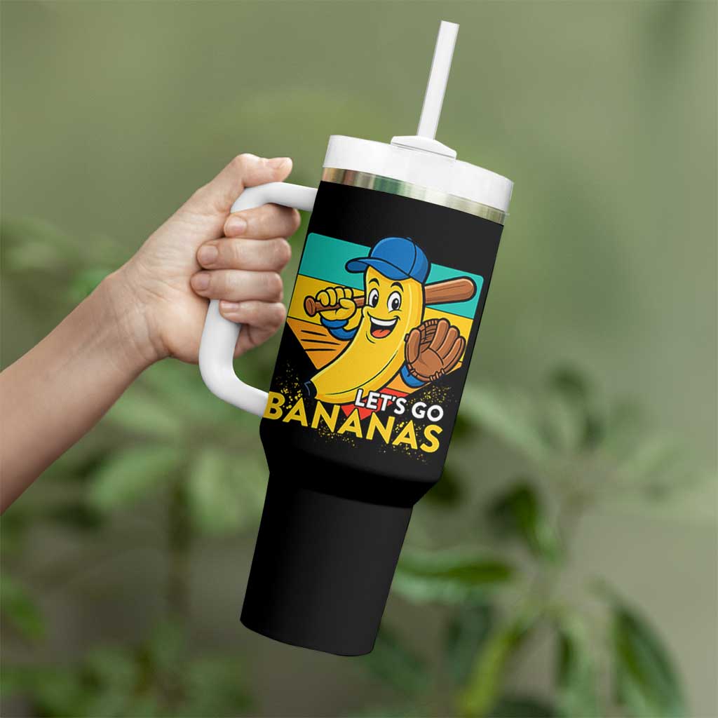 Lets Go Bananas Tumbler With Handle Funny Banana Baseball Fruit Sports Gift