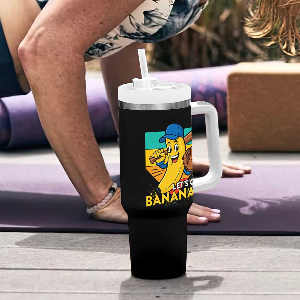 Lets Go Bananas Tumbler With Handle Funny Banana Baseball Fruit Sports Gift