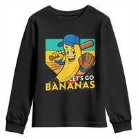 Lets Go Bananas Youth Sweatshirt Funny Banana Baseball Fruit Sports Gift - Wonder Print Shop