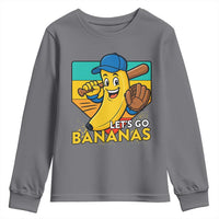 Lets Go Bananas Youth Sweatshirt Funny Banana Baseball Fruit Sports Gift - Wonder Print Shop