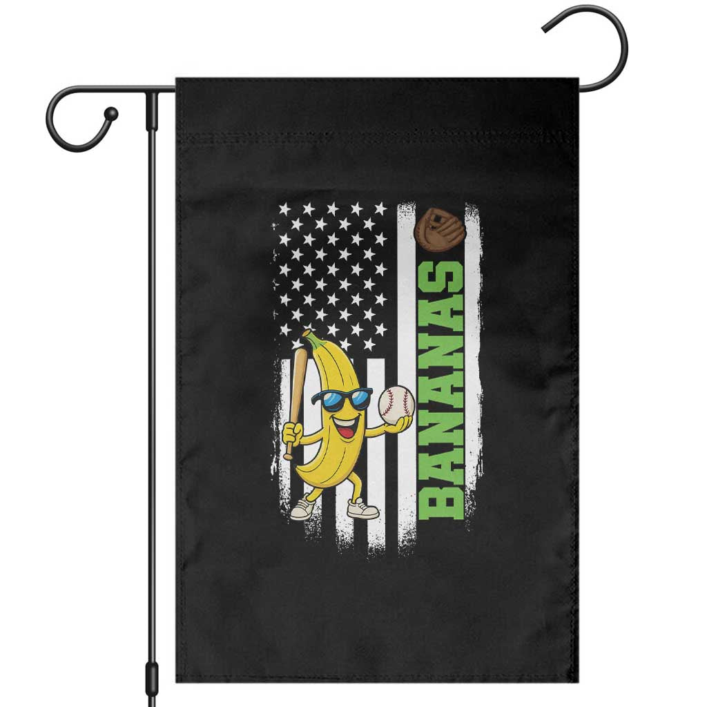 Banana Playing Baseball Lover Garden Flag Retro American Flag - Wonder Print Shop