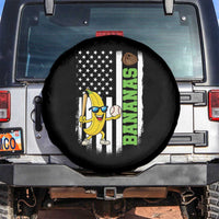 Banana Playing Baseball Lover Spare Tire Cover Retro American Flag - Wonder Print Shop