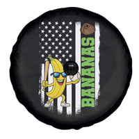 Banana Playing Baseball Lover Spare Tire Cover Retro American Flag - Wonder Print Shop