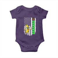 Banana Playing Baseball Lover Baby Onesie Retro American Flag - Wonder Print Shop